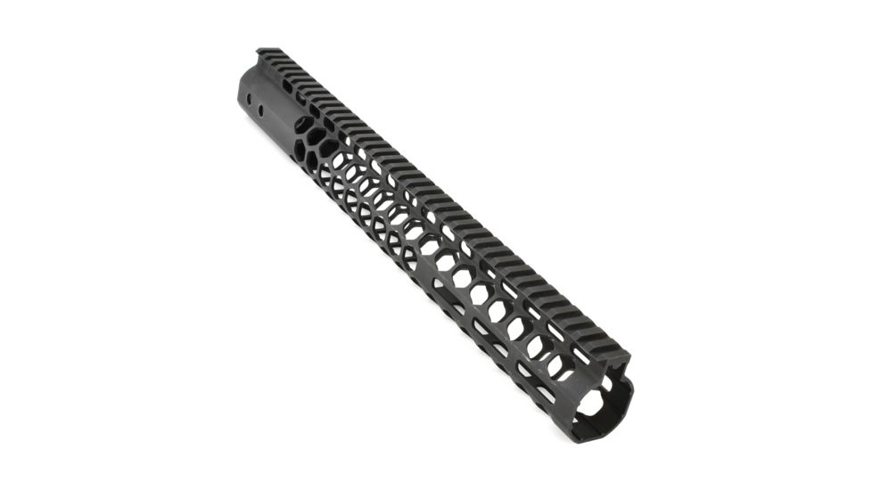 GUNTEC USA 15in Air Lite Series Honeycomb M-Lok Free Floating Handguard with Monolithic Top Rail, Black, GT-15HC-AL-MLK