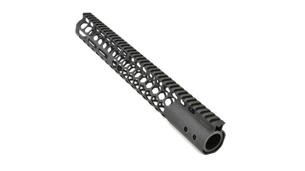 GUNTEC USA 15in Air Lite Series Honeycomb M-Lok Free Floating Handguard with Monolithic Top Rail, Black, GT-15HC-AL-MLK