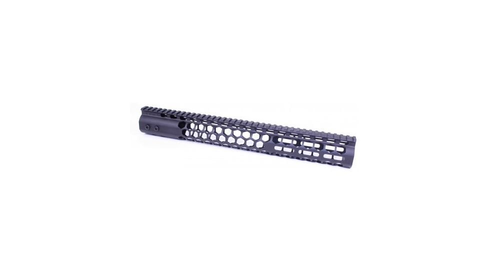 GUNTEC USA 15in Air Lite Series Honeycomb M-Lok Free Floating Handguard with Monolithic Top Rail, Black GT-15HC-AL-MLK