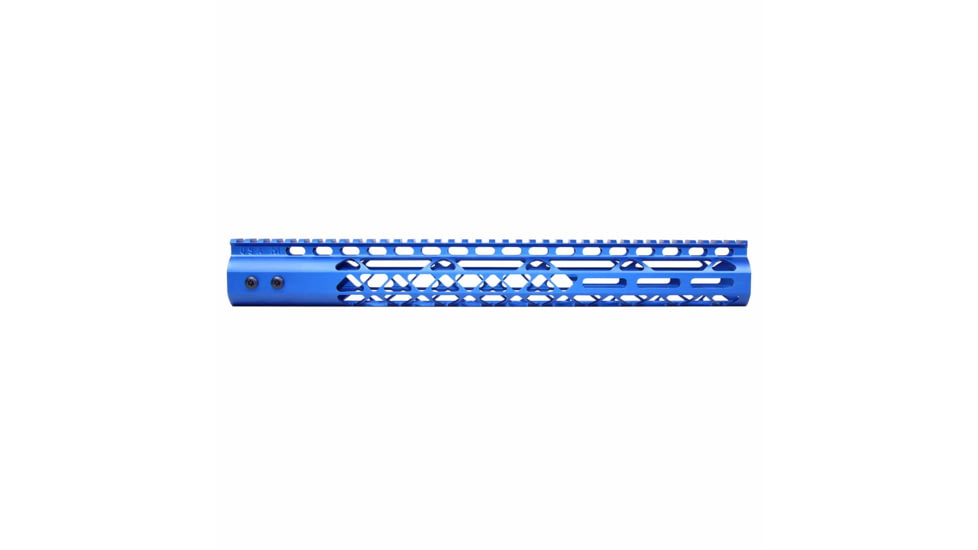 Guntec USA 15in Air Lite Series M-Lok Free Floating Handguard w/ Monolithic Top Rail, Anodized Blue, GT-15MLK-AL-BLUE