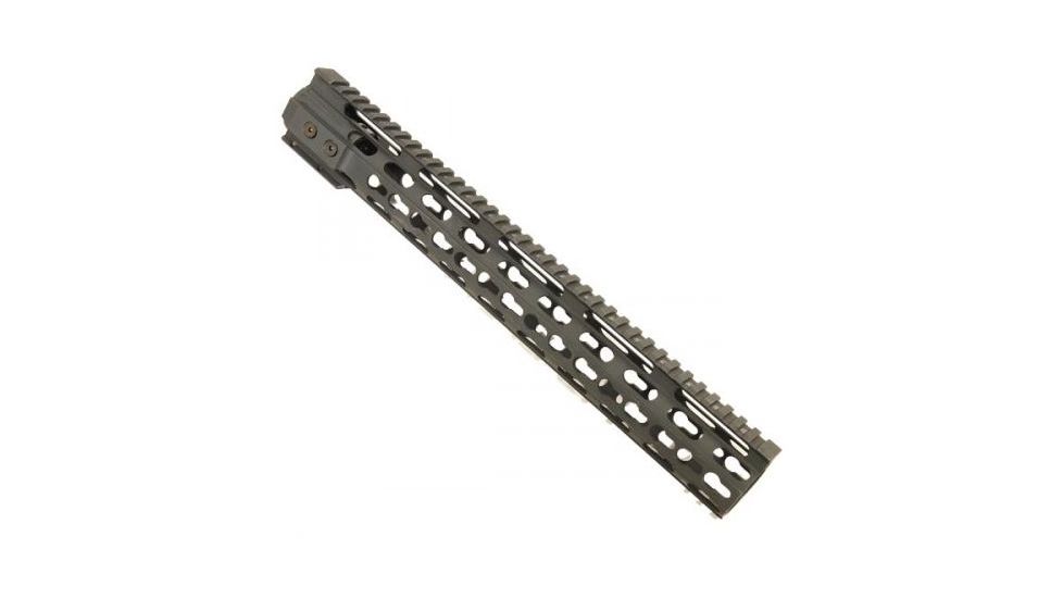 GUNTEC USA 15in Narrow Profile Key Mod Free Floating Quad Rail w/Monolithic Top Rail,Black GT-15H-K