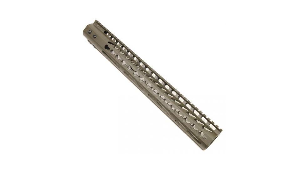 GUNTEC USA 15in Ultra Lightweight Thin Key Mod Free Floating Handguard w/Monolithic Top Rail,Cerakote OD Green GT-15JK-G