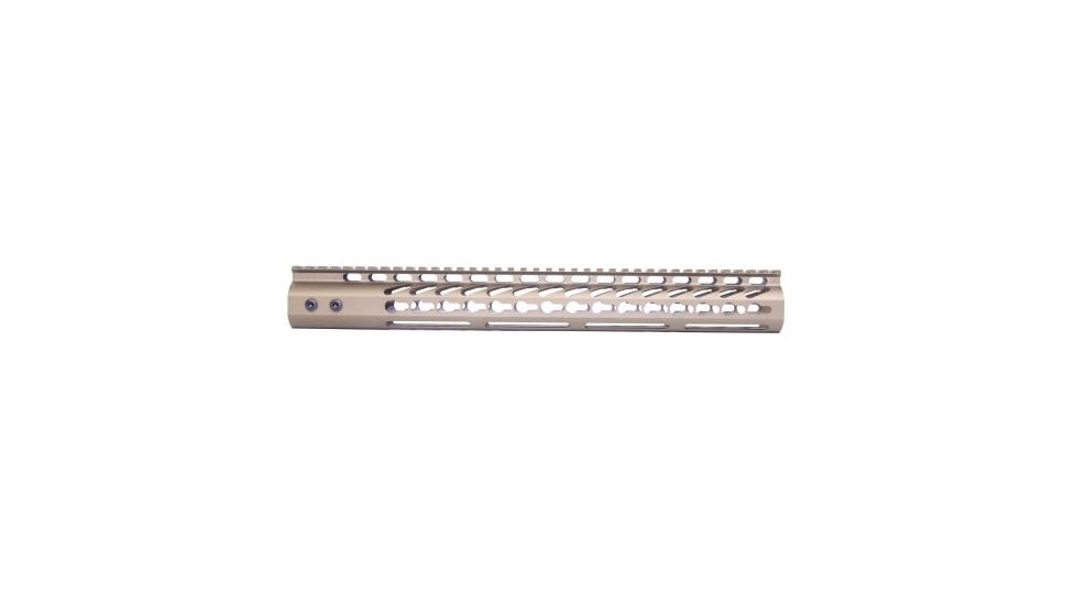 GUNTEC USA 15in Ultra Lightweight Thin Key Mod Free Floating Handguard with Monolithic Top Rail, Burnt Bronze GT-15JK-BRZ