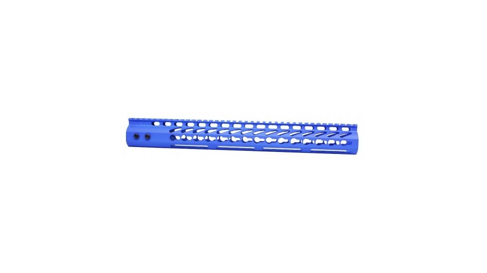 GUNTEC USA 15in Ultra Lightweight Thin Key Mod Free Floating Handguard with Monolithic Top Rail, Blue GT-15JK-CBLUE