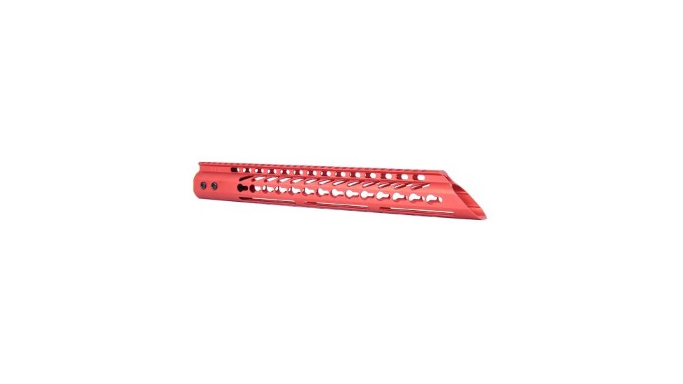 GUNTEC USA 15in Ultra Lightweight Thin Key Mod Free Floating Handguard with Slant Nose, Red GT-15JKS-RED
