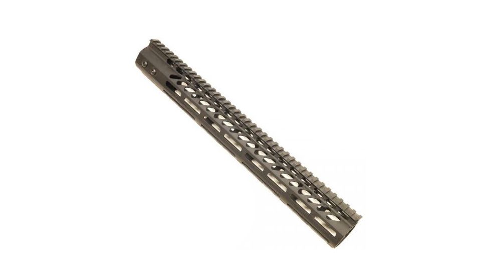 GUNTEC USA 15in Ultra Lightweight Thin M-Lok System Free Floating Handguard w/Monolithic Top Rail,Black GT-15MLK