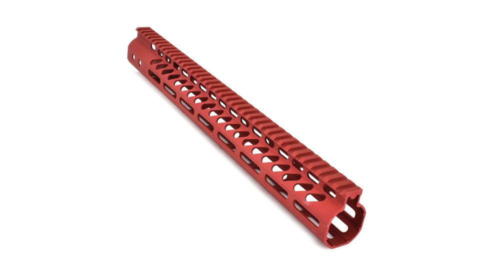 GUNTEC USA 15in Ultra Lightweight Thin M-Lok System Free Floating Handguard with Monolithic Top Rail, Red, GT-15MLK-RED