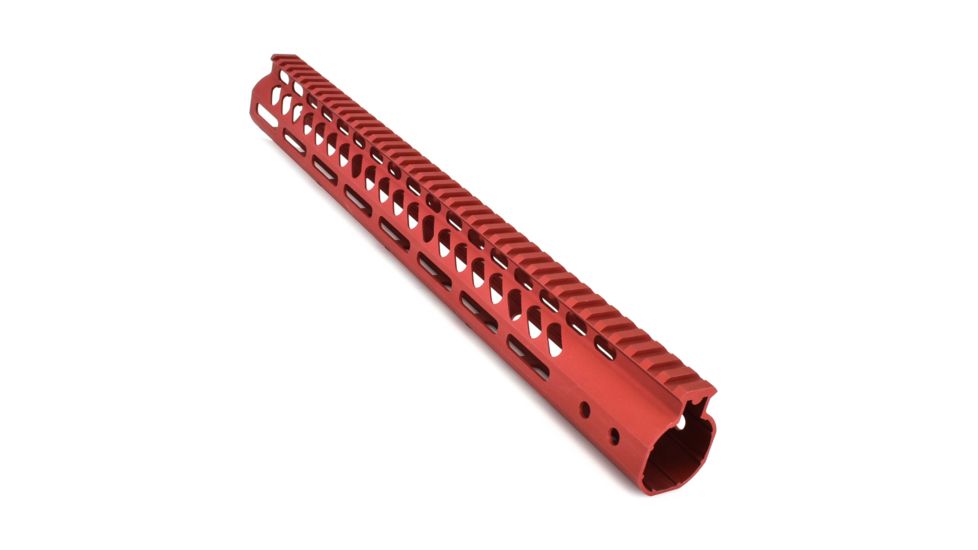GUNTEC USA 15in Ultra Lightweight Thin M-Lok System Free Floating Handguard with Monolithic Top Rail, Red, GT-15MLK-RED