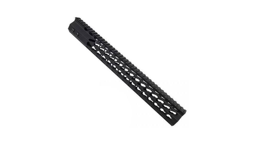 GUNTEC USA 15in Ultra Slimline Octagonal 5 Sided Key Mod Free Floating Handguard w/Monolithic Top Rail,Black GT-15JKO