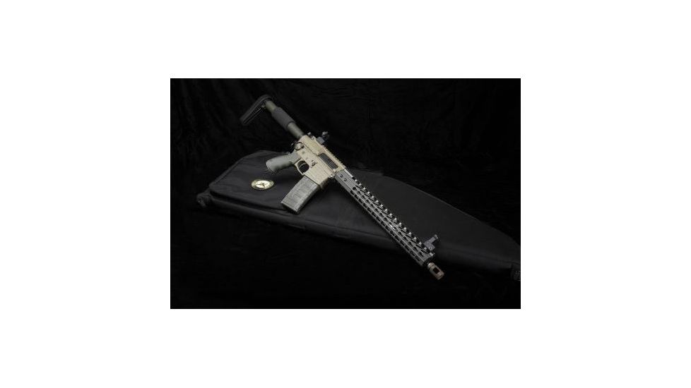 GUNTEC USA 15in Ultra Slimline Octagonal 5 Sided Key Mod Free Floating Handguard w/Monolithic Top Rail,Cerakote OD Green GT-15JKO-G