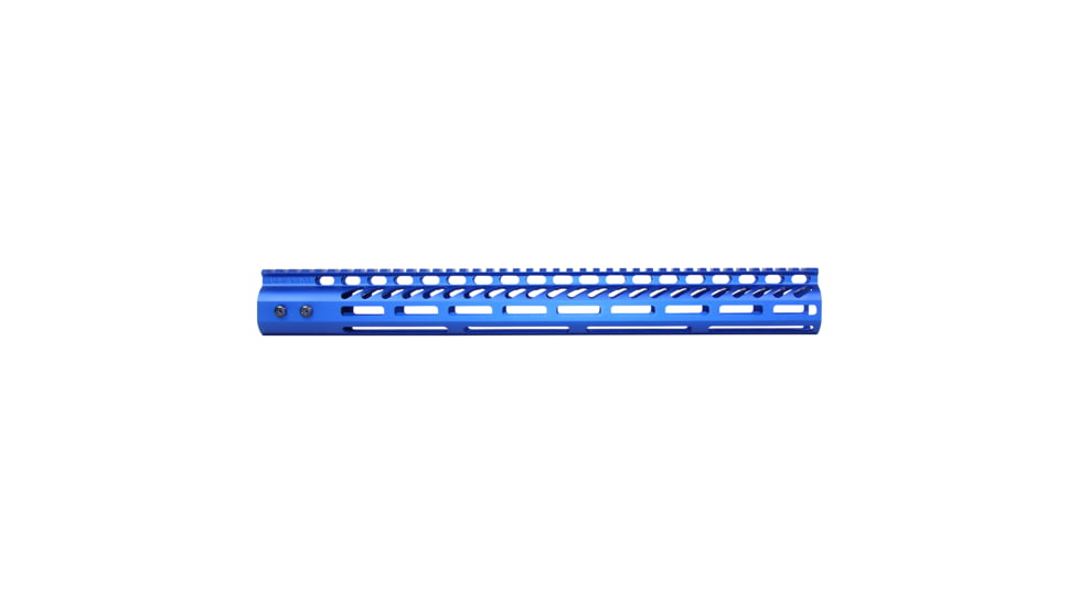 Guntec USA 16.5 Ultra Lightweight Thin M-LOK System Free Floating Handguard w/ Monolithic Top Rail, Anodized Blue, GT-16.5MLK-BLUE