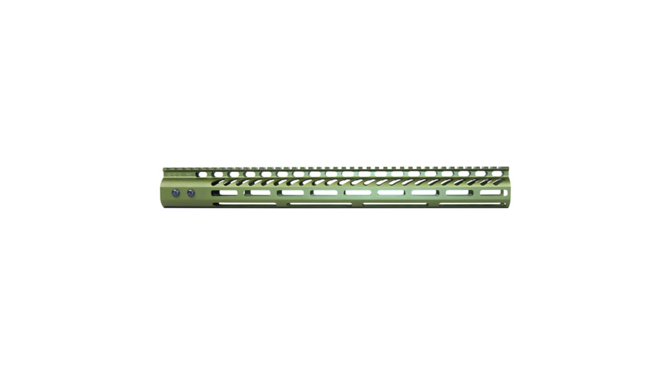 Guntec USA 16.5 Ultra Lightweight Thin M-LOK System Free Floating Handguard w/ Monolithic Top Rail, Anodized Green, GT-16.5MLK-GREEN