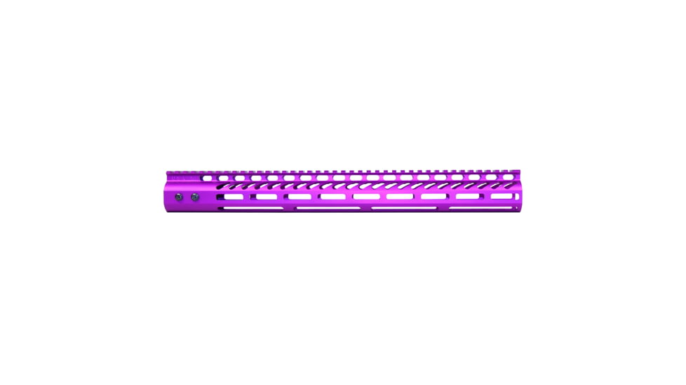 Guntec USA 16.5 Ultra Lightweight Thin M-LOK System Free Floating Handguard w/ Monolithic Top Rail, Anodized Purple, GT-16.5MLK-PURPLE