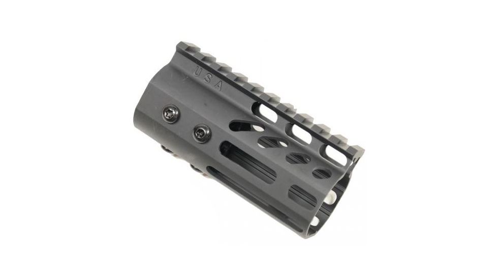GUNTEC USA 4in Ultra Lightweight Thin M-Lok Free Floating Handguard w/Monolithic Top Rail,Black GT-4MLK