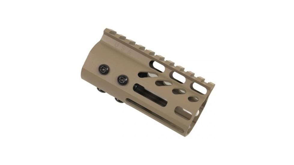 GUNTEC USA 4in Ultra Lightweight Thin M-Lok Free Floating Handguard w/Monolithic Top Rail,Cerakote Flat Dark Earth GT-4MLK-FDE
