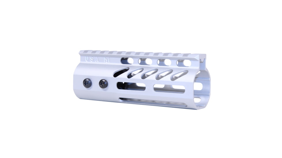 Guntec USA 5 Ultra Lightweight Thin M-LOK Free Floating Handguard w/ Monolithic Top Rail, Anodized Clear, GT-5MLK-CLEAR