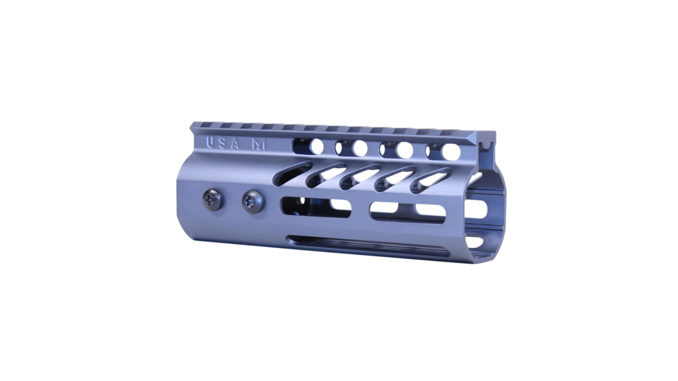 Guntec USA 5 Ultra Lightweight Thin M-LOK Free Floating Handguard w/ Monolithic Top Rail, Anodized Grey, GT-5MLK-GREY