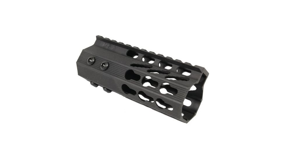 GUNTEC USA 5in Ultra Slimline Octagonal 5 Sided Key Mod Free Floating Handguard w/Monolithic Top Rail,Black GT-5JKO
