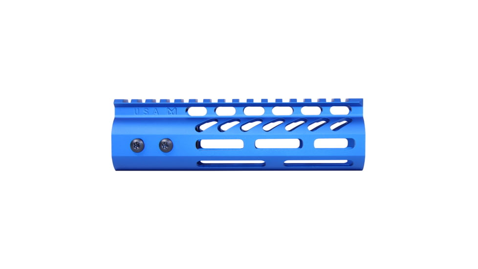 Guntec USA 6.75 ULtra Lightweight Thin M-LOK Free Floating Handguard w/ Monolithic Top Rail, Anodized Blue, GT-675MLK-BLUE