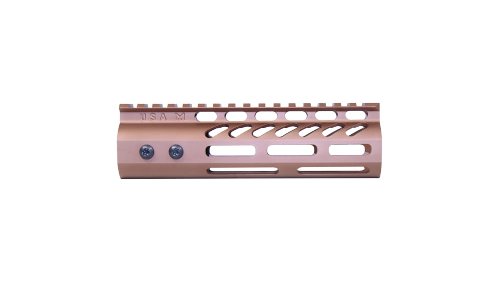 Guntec USA 6.75 ULtra Lightweight Thin M-LOK Free Floating Handguard w/ Monolithic Top Rail, Anodized Bronze, GT-675MLK-BRZ