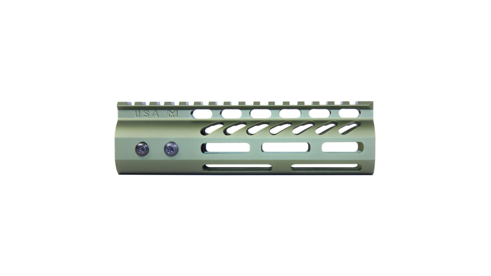 Guntec USA 6.75 ULtra Lightweight Thin M-LOK Free Floating Handguard w/ Monolithic Top Rail, Anodized Green, GT-675MLK-GREEN