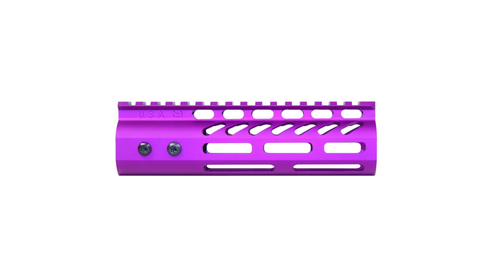Guntec USA 6.75 ULtra Lightweight Thin M-LOK Free Floating Handguard w/ Monolithic Top Rail, Anodized Purple, GT-675MLK-PURPLE