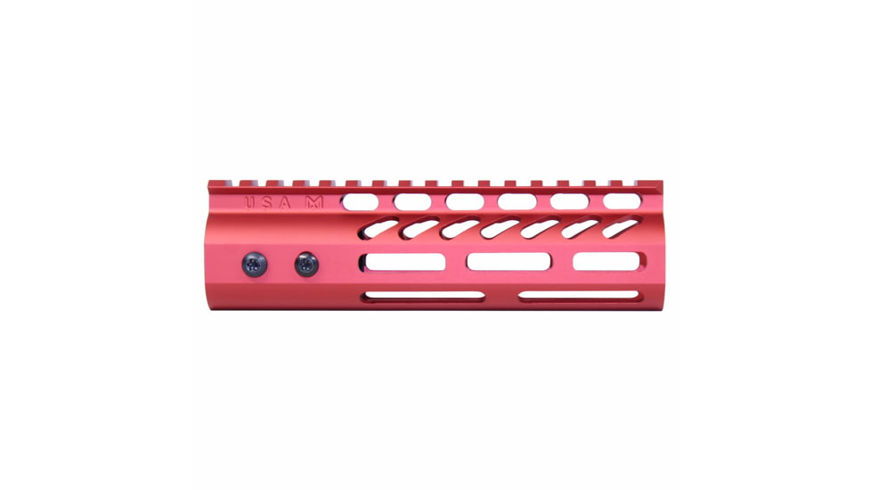 Guntec USA 6.75 ULtra Lightweight Thin M-LOK Free Floating Handguard w/ Monolithic Top Rail, Anodized Red, GT-675MLK-RED