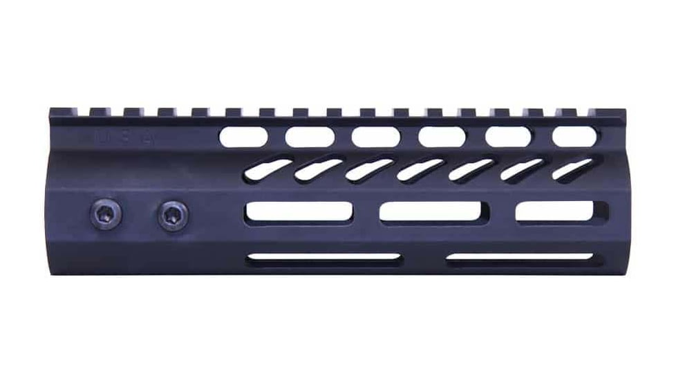 Guntec USA 6.75in Ultra Lightweight Thin M-LOK Free Floating Handguard w/ Monolithic Top Rail, Anodized Black, GT-675MLK