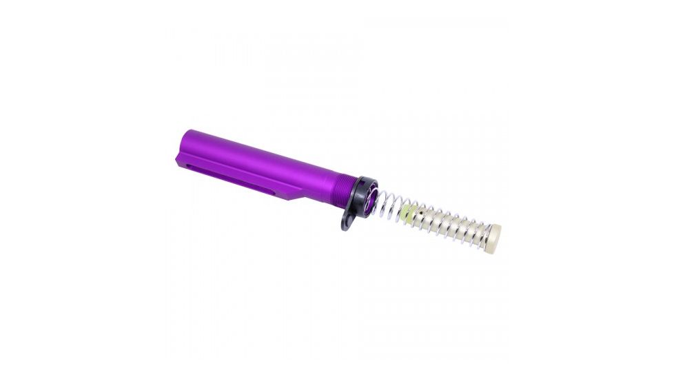 Guntec USA 6-Position Mil-Spec Buffer Tube Set, AR-15, CAR Buffer/Spring/End Plate/Castle Nut, Purple MILTUBESET-PURPLE