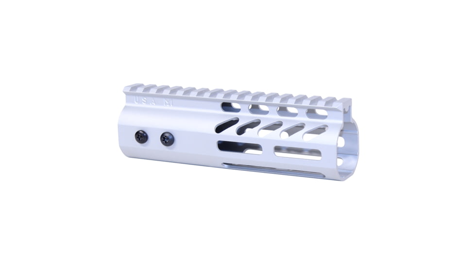 Guntec USA 6 Ultra Lightweight Thin M-LOK Free Floating Handguard w/ Monolithic Top Rail, Anodized Clear, GT-6MLK-CLEAR