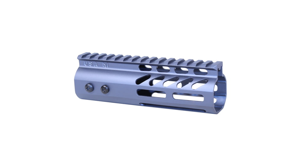 Guntec USA 6 Ultra Lightweight Thin M-LOK Free Floating Handguard w/ Monolithic Top Rail, Anodized Grey, GT-6MLK-GREY