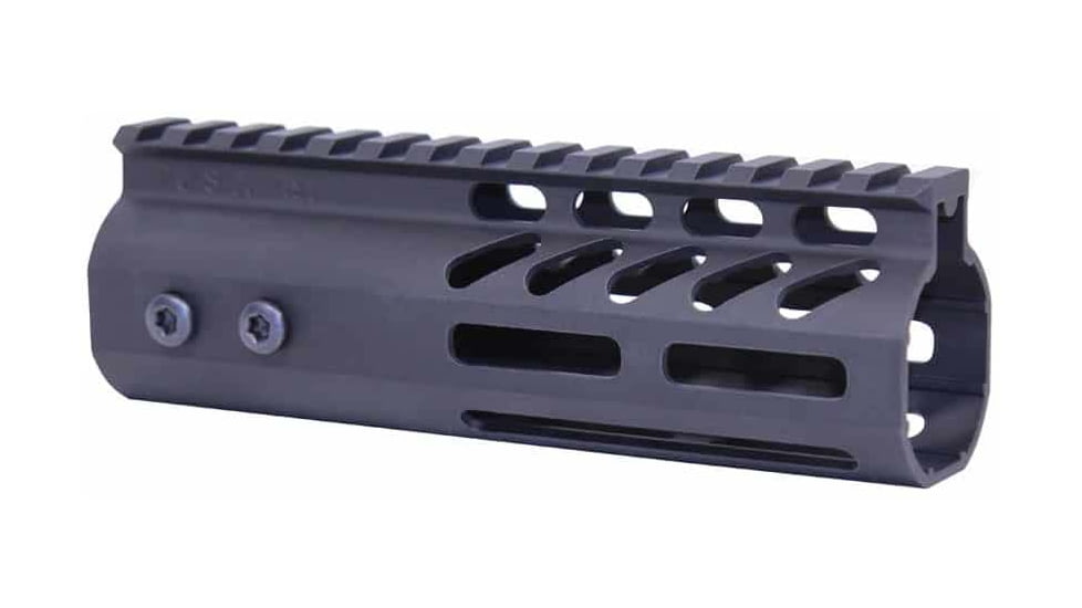 Guntec USA 6in Ultra Lightweight Thin M-LOK Free Floating Handguard w/ Monolithic Top Rail, Anodized Black, GT-6MLK