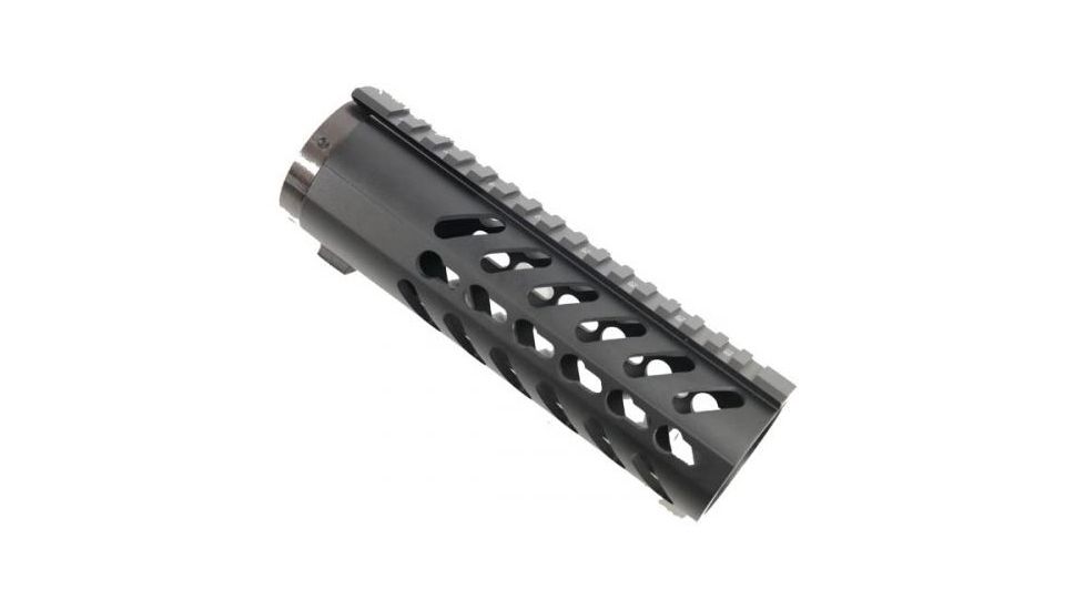 GUNTEC USA 7in Free Floating Keymod Handguard w/Sectional Side/Bottom Rails,Black,1.75in dia GT1326-K-7
