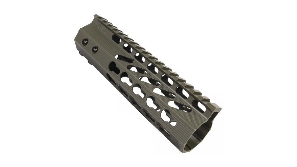 GUNTEC USA 7in Ultra Slimline Octagonal 5 Sided Key Mod Free Floating Handguard w/Monolithic Top Rail,OD Green GT-7JKO-G