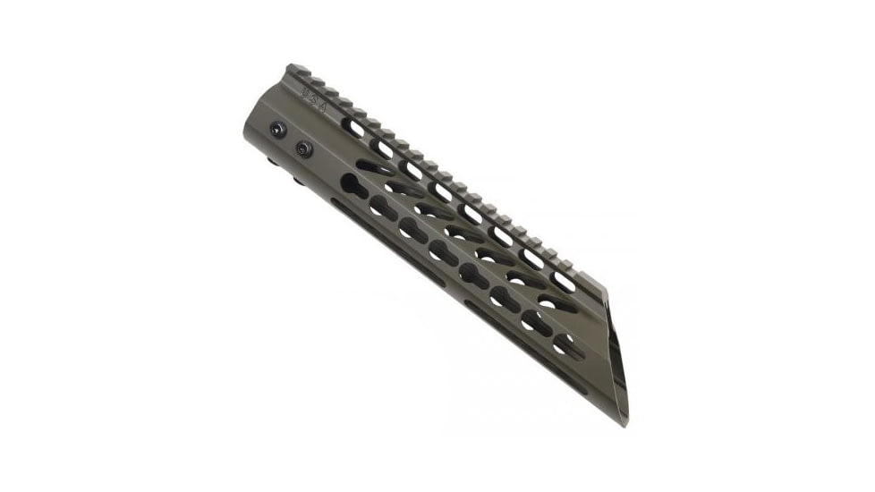 GUNTEC USA 8in Ultra Lightweight Thin Key Mod Free Floating Handguard w/Slant Nose,Cerakote OD Green GT-10JKS-G
