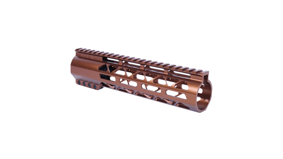 Guntec USA 9in .308 Caliber AIR-LOK Series M-LOK Compression Free Floating Handguard With Monolithic Top Rail, Anodized Bronze, GT-9ALC-308-BRZ