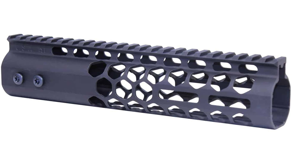 Guntec USA 9in Air Lite Series Honeycomb M-LOK Free Floating Handguard w/ Monolithic Top Rail, Anodized Black, GT-9HC-AL-MLK