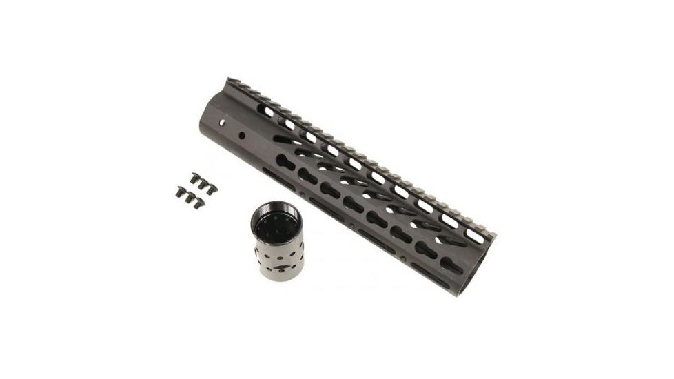 GUNTEC USA 9in Ultra Lightweight Thin Key Mod Free Floating Handguard w/Monolithic Top Rail,Black GT-9JK, EDEMO1