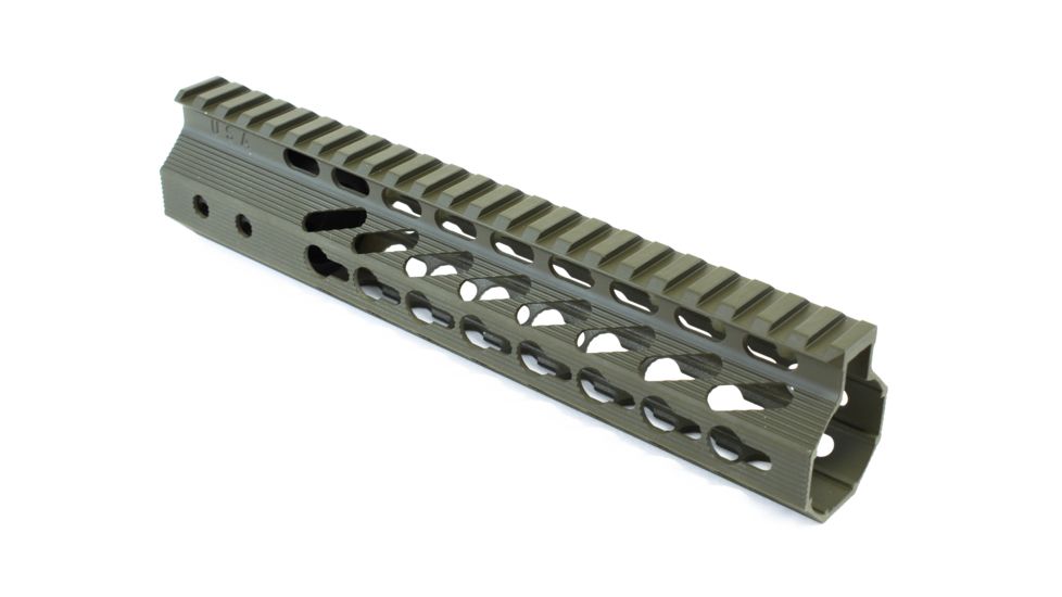 GUNTEC USA 9in Ultra Slimline Octagonal 5 Sided Key Mod Free Floating Handguard w/Monolithic Top Rail,OD Green GT-9JKO-G