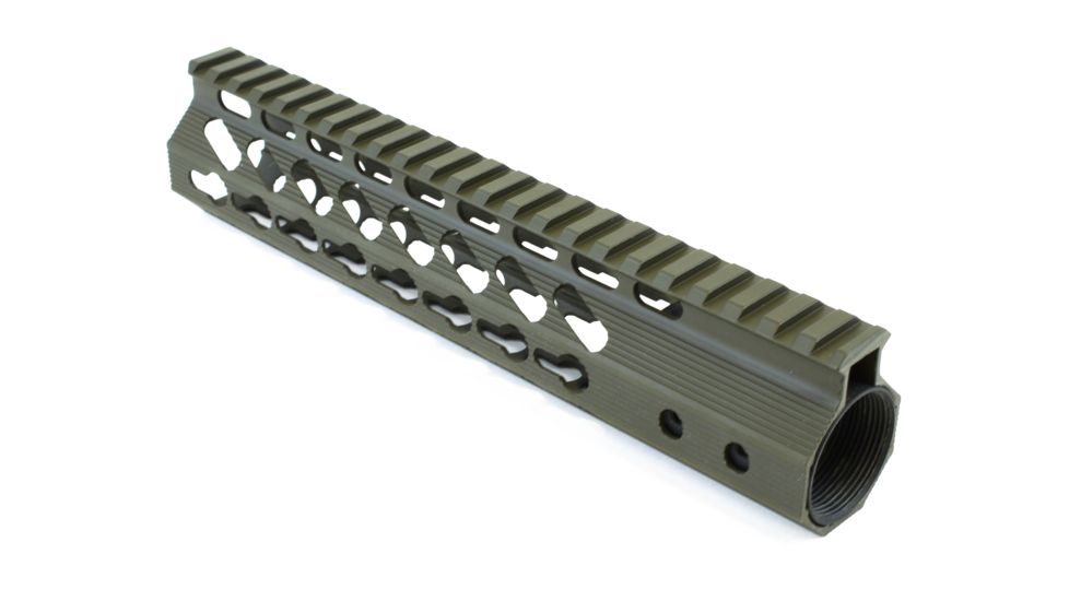 GUNTEC USA 9in Ultra Slimline Octagonal 5 Sided Key Mod Free Floating Handguard w/Monolithic Top Rail,OD Green GT-9JKO-G