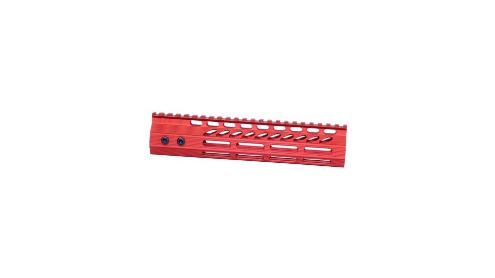 GUNTEC USA 9in Ultra Slimline Octagonal 5 Sided M-Lok Free Floating Handguard with Monolithic Top Rail, Red GT-9MLKO-RED