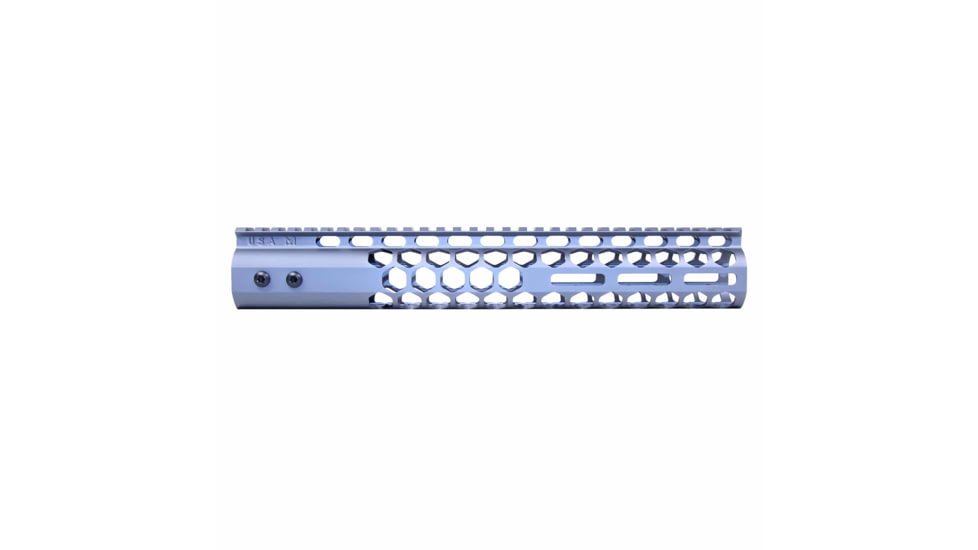 Guntec USA Air Lite Honeycomb Series M-LOK Free Floating Handguard w/Monolithic Top Rail, 12in, Grey, GT-12HC-AL-MLK-GREY