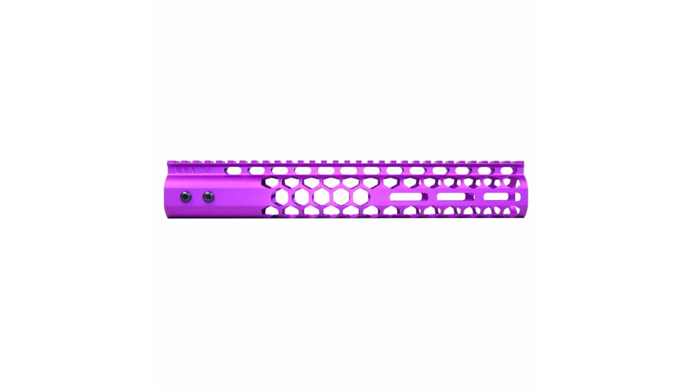 Guntec USA Air Lite Honeycomb Series M-LOK Free Floating Handguard w/Monolithic Top Rail, 12in, Purple, GT-12HC-AL-MLK-PURPLE