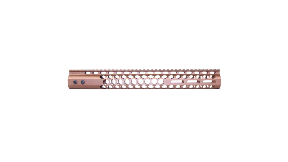 Guntec USA Air Lite Honeycomb Series M-LOK Free Floating Handguard w/Monolithic Top Rail, 15in, Bronze, GT-15HC-AL-MLK-BRZ