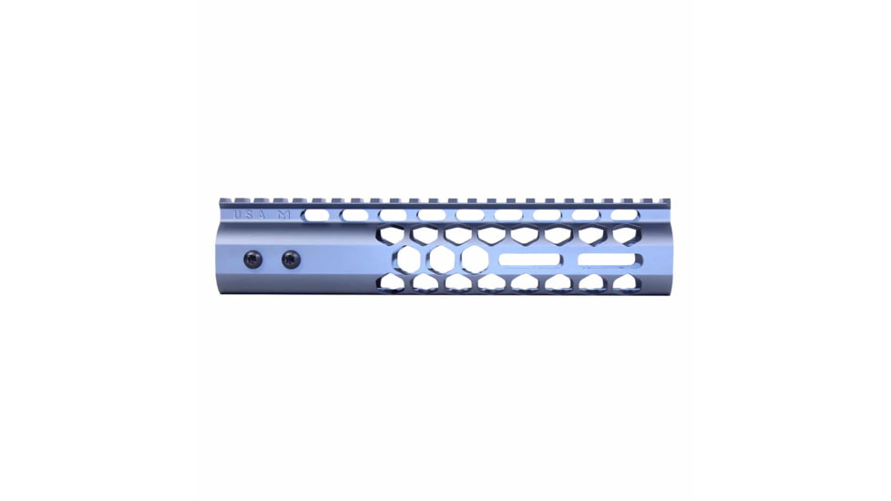 Guntec USA Air Lite Honeycomb Series M-LOK Free Floating Handguard w/Monolithic Top Rail, 9in, Grey, GT-9HC-AL-MLK-GREY