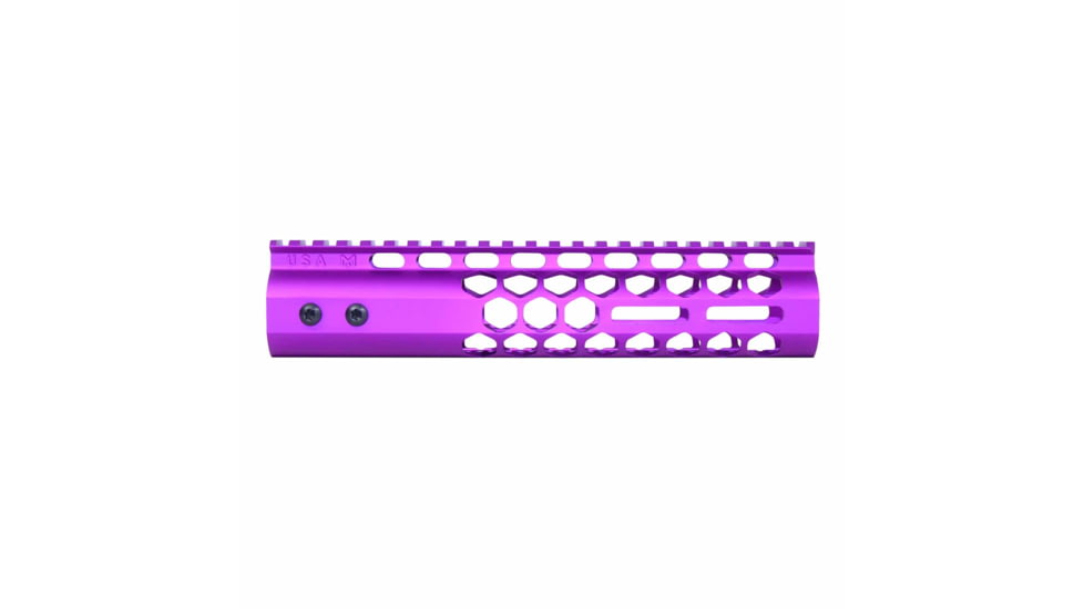 Guntec USA Air Lite Honeycomb Series M-LOK Free Floating Handguard w/Monolithic Top Rail, 9in, Purple, GT-9HC-AL-MLK-PURPLE