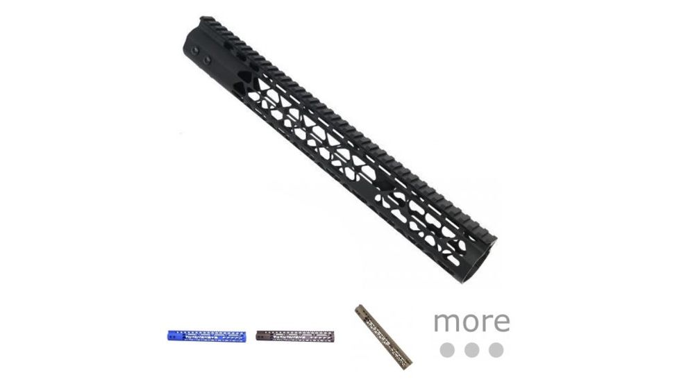 GUNTEC USA Air Lite Keymod Free Floating Handguard, Black, Blue, Burnt Bronze, Flat Dark Earth, Green, OD Green