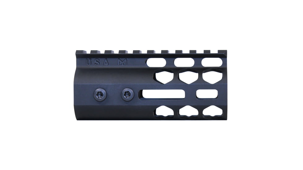 Guntec USA Air Lite Series Honeycomb M-LOK Free Floating Handguard w/ Monolithic Top Rail, 4in, Anodized Black, GT-4HC-AL-MLK-BLACK
