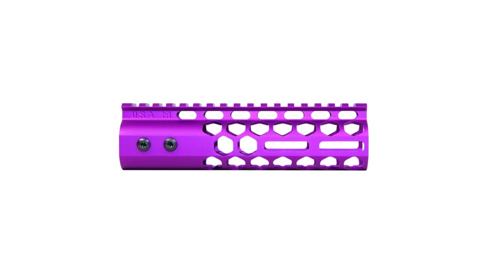 Guntec USA Air Lite Series Honeycomb M-LOK Free Floating Handguard w/ Monolithic Top Rail, 7in, Anodized Purple, GT-7HC-AL-MLK-PURPLE