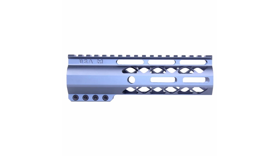 Guntec USA AirLok Series M-LOK Compression Free Floating Handguard w/Monolithic Top Rail, 7in, Grey, GT-7ALC-GREY